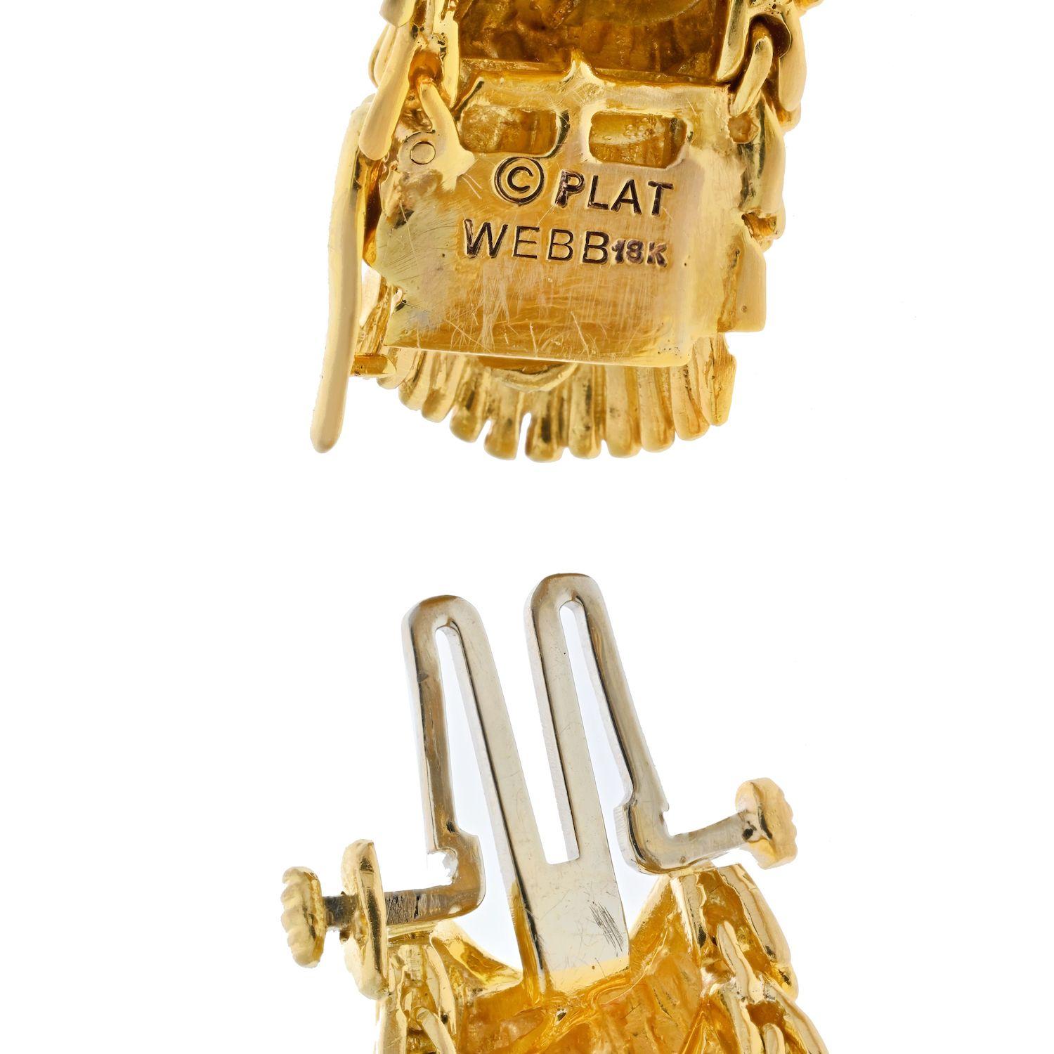 David Webb Armband aus Platin und 18 Karat Gelbgold mit Wellenschliff-Diamant Damen im Angebot