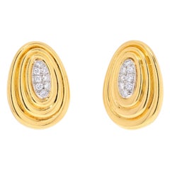 David Webb Boucles d'oreilles en platine, or jaune 18 carats, or texturé et diamants