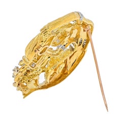 David Webb Platinum & 18K Yellow Gold Zodiac Aquarius Brooch