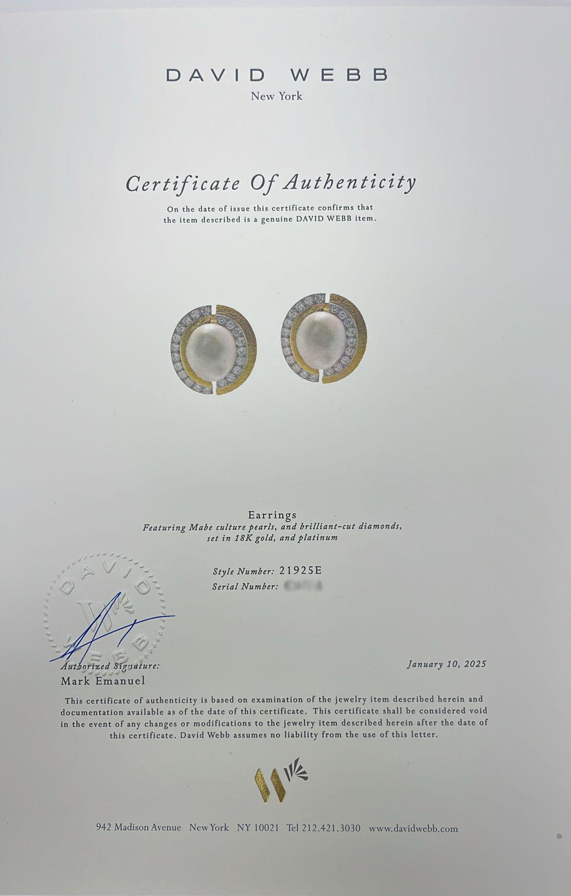 David Webb - Orecchini con diamanti e perle dei mari del sud in platino e oro martellato 18 carati in vendita 14