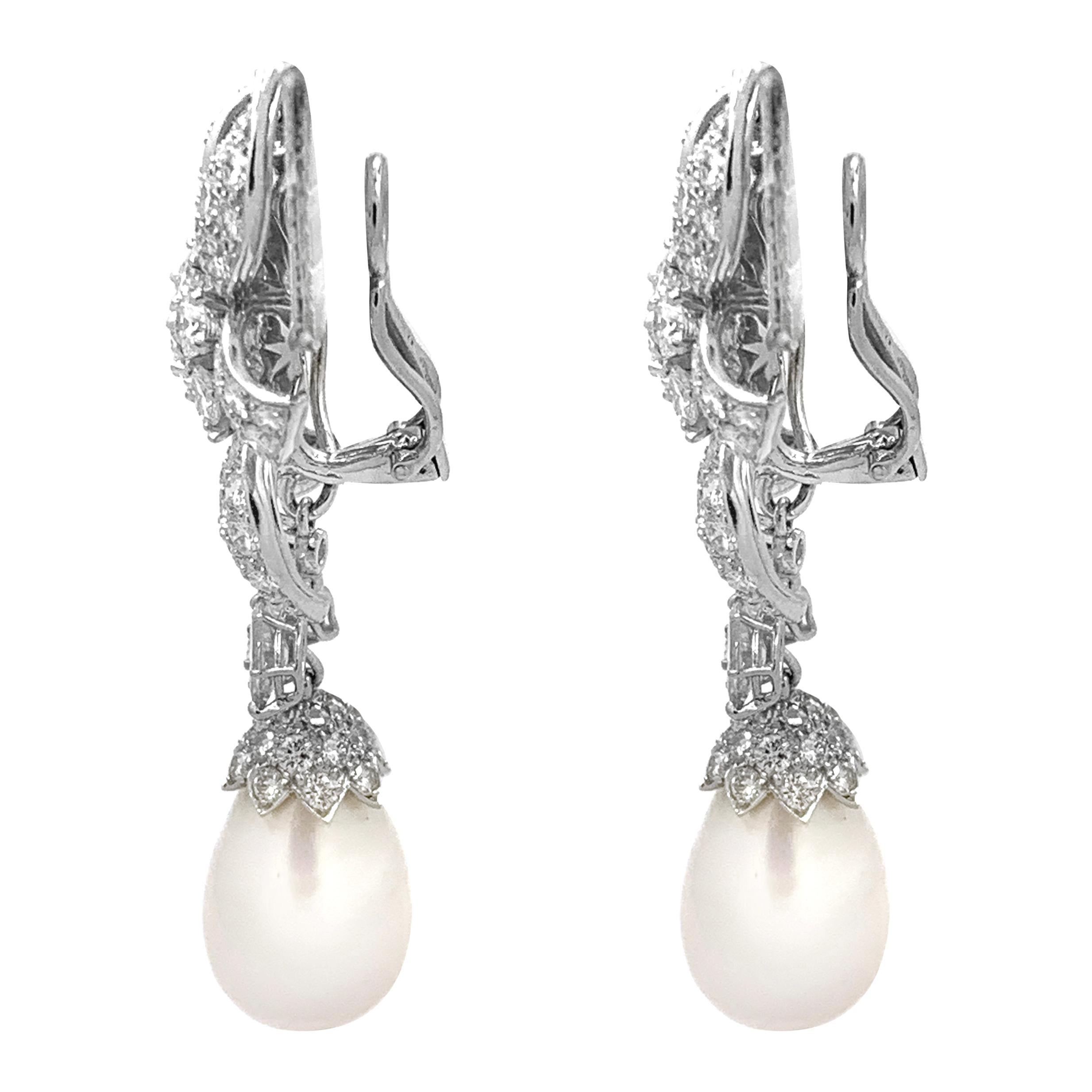 David Webb Platinum Diamond Day and Night Pearl Earrings 4