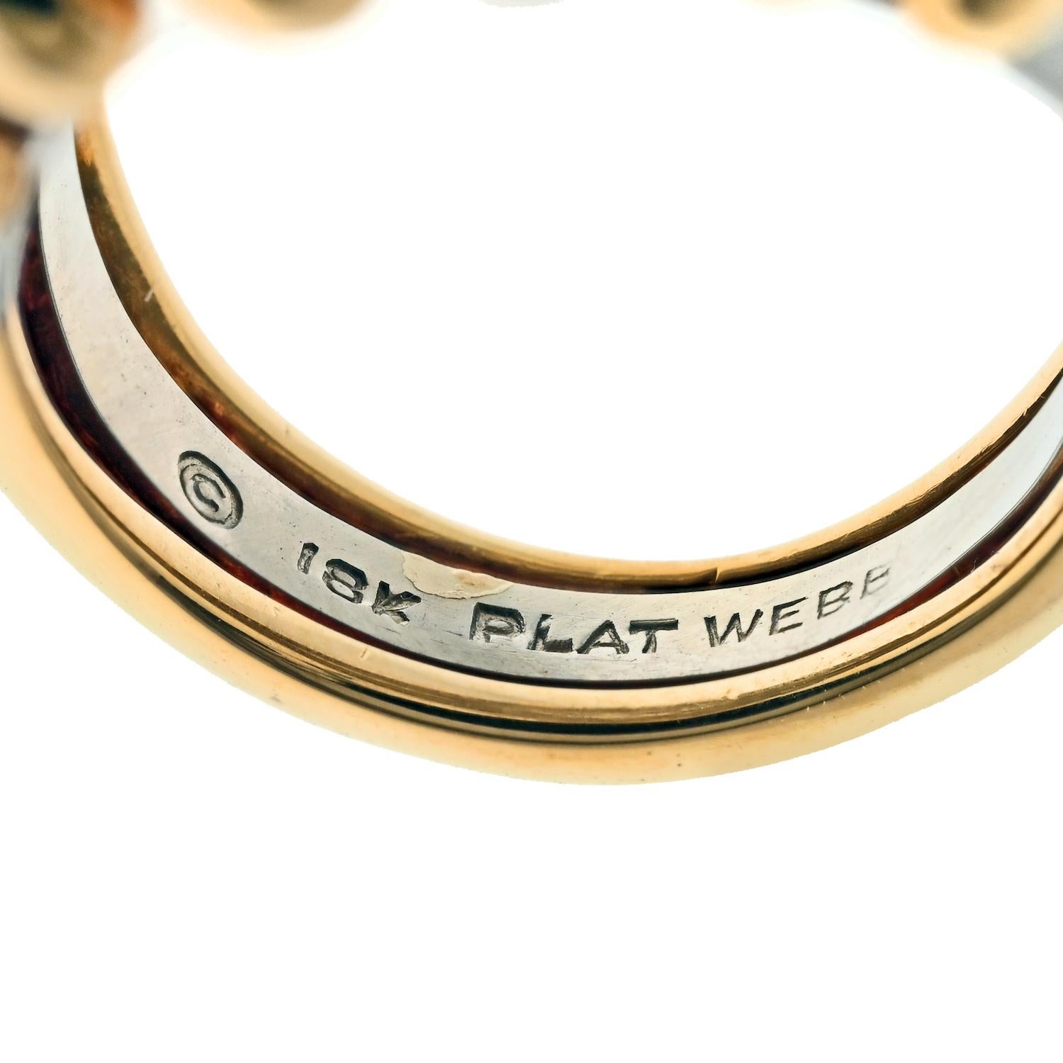 David Webb Bombe-Diamant-Cluster-Gold-Tropfen-Deatails-Ring aus Platin und Gold im Zustand „Hervorragend“ im Angebot in New York, NY