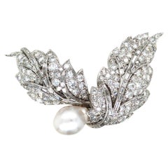David Webb, Broche de diamantes y perlas en platino