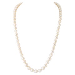 David Webb Collier de perles en platine avec fermoir en diamant
