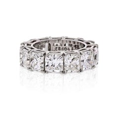David Webb Platinum Radiant Cut Diamond 12.92 Carat Eternity Band