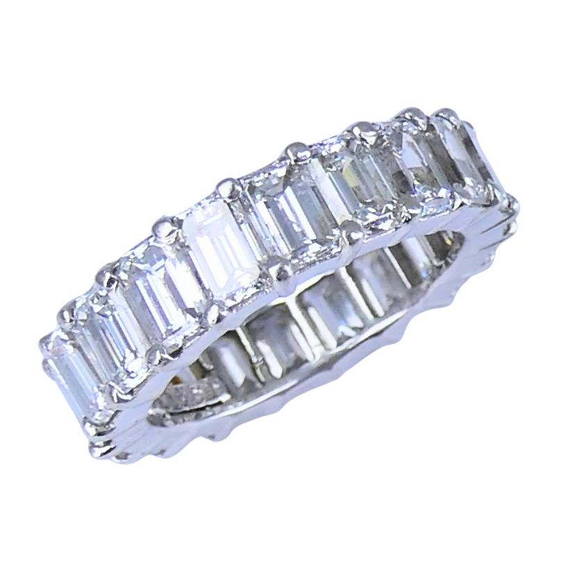 Women's David Webb Platinum Ring Diamond Eternity Band Estate Jewelry