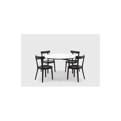 Established & Sons White Floating Table with Four Black Chairs by Ingo Maurer
