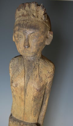 Fine Large Iban Dayak Female Tribal Guardian Figure Borneo