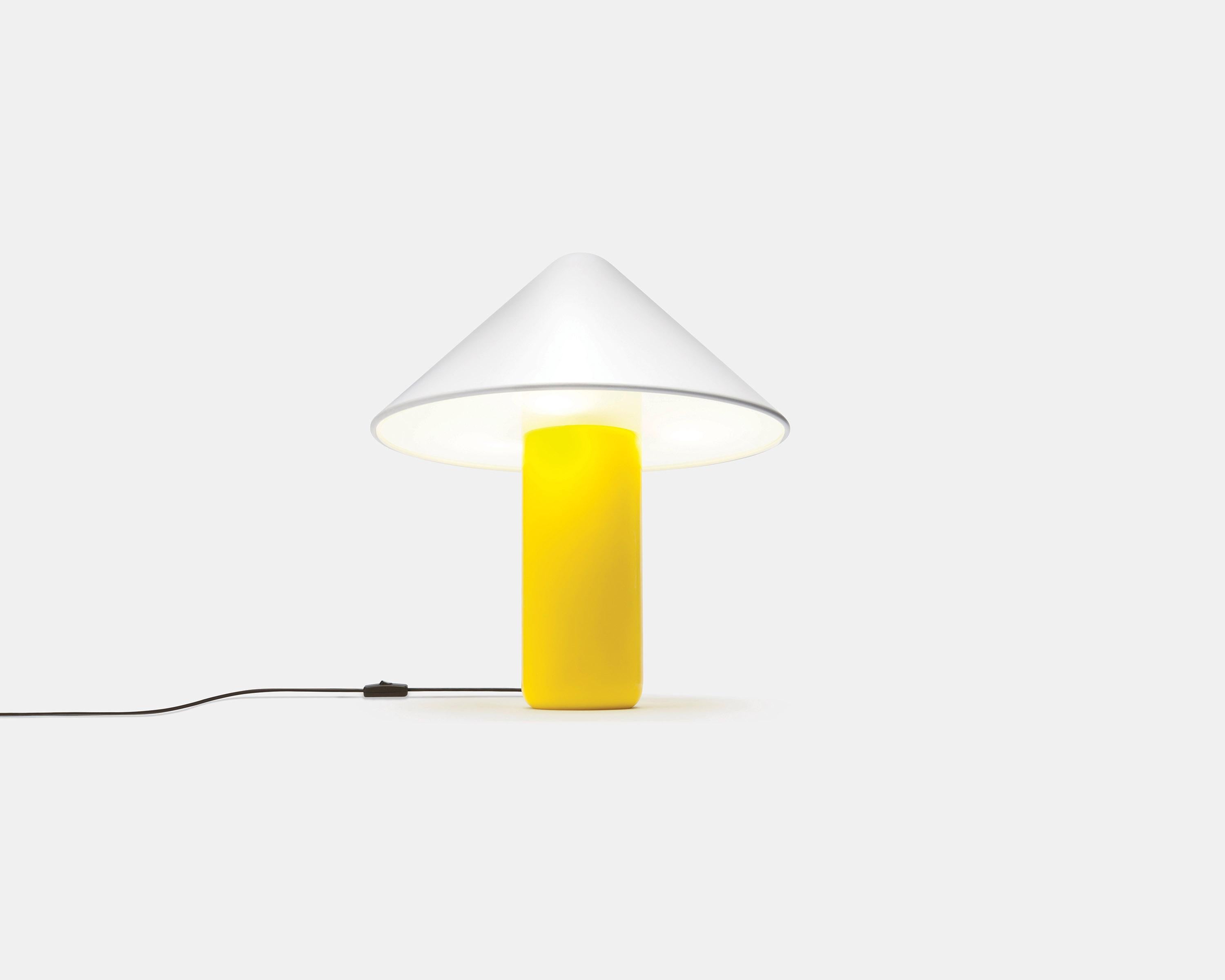 lamp with yellow shade