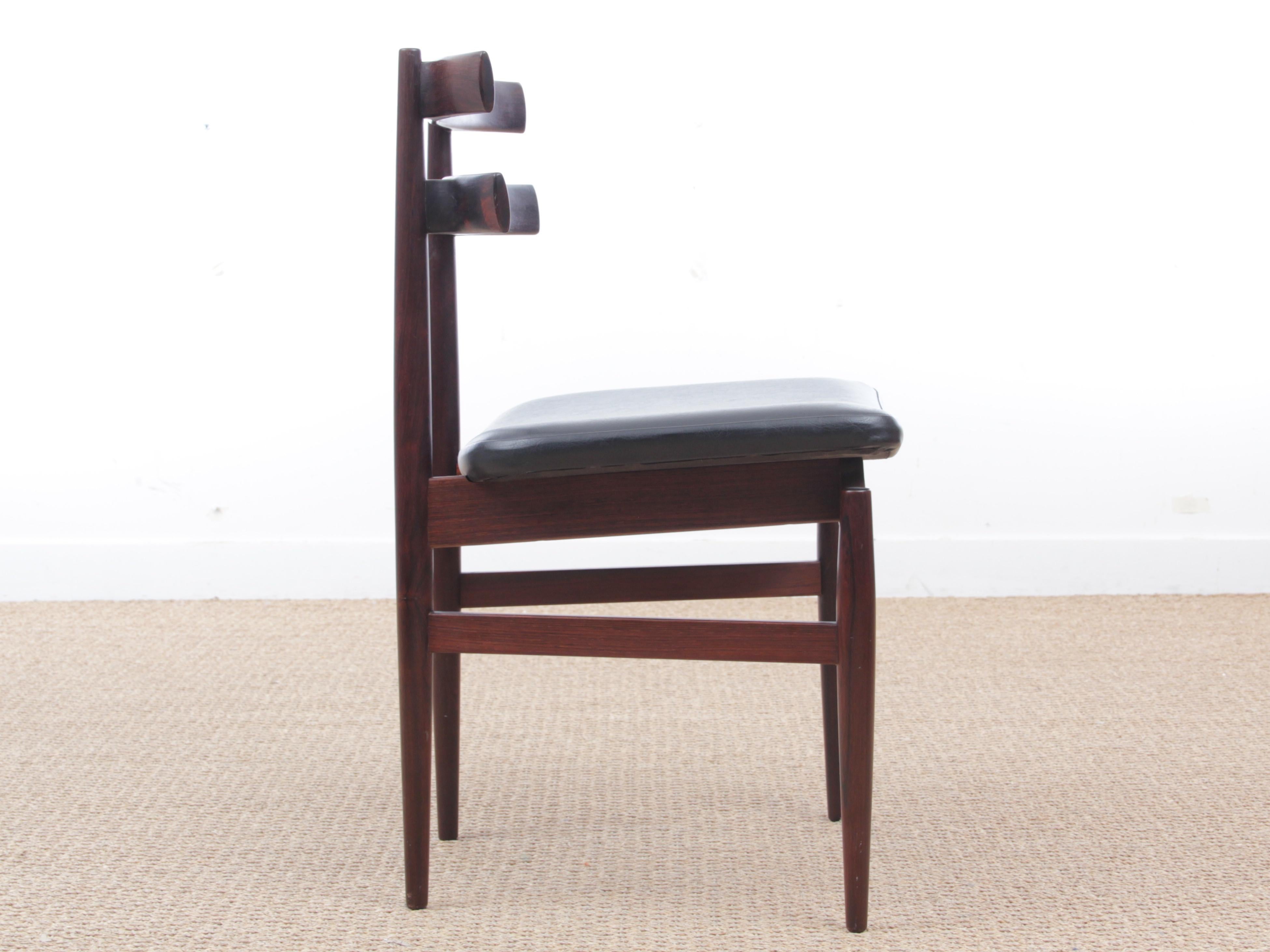Scandinavian Mid-Century Modern Danish Set of Four Chairs in Rosewood by Poul Hundevad