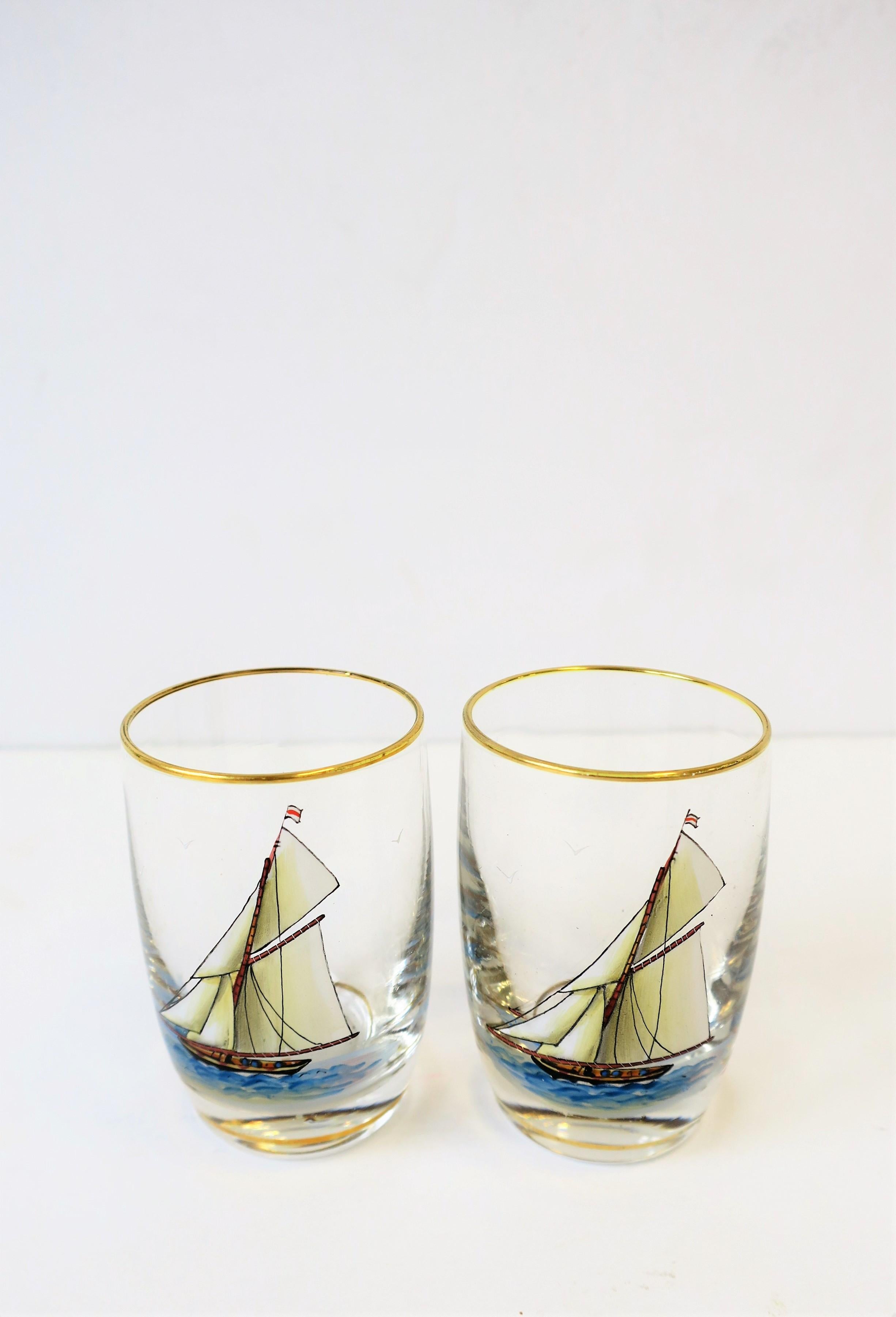 American Midcentury Nautical Apperitif or Shot Glasses
