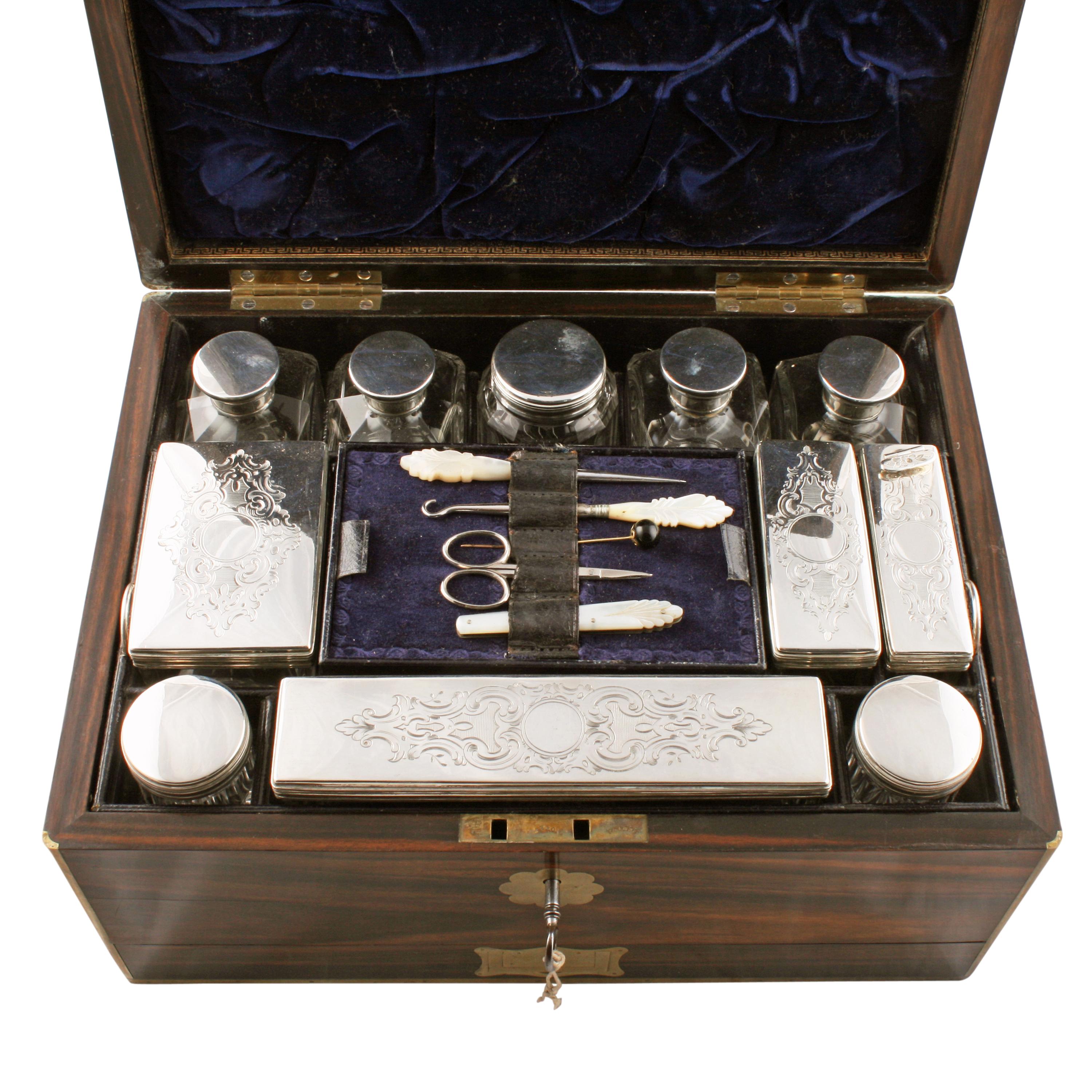 English Coromandel Wood Jewel or Dressing Box