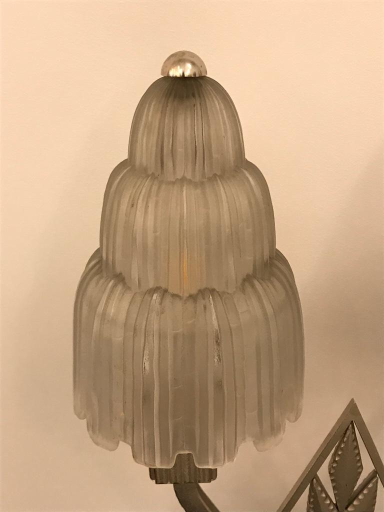 Lampe de table Art Déco française « cascade » signée par Sabino en vente 2