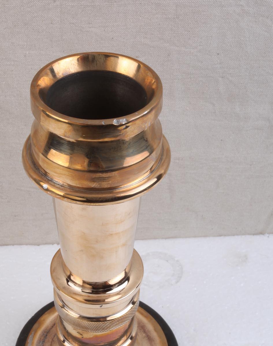 Brass Vases or Candlestands Originally Fire-Hose Nozzles 3