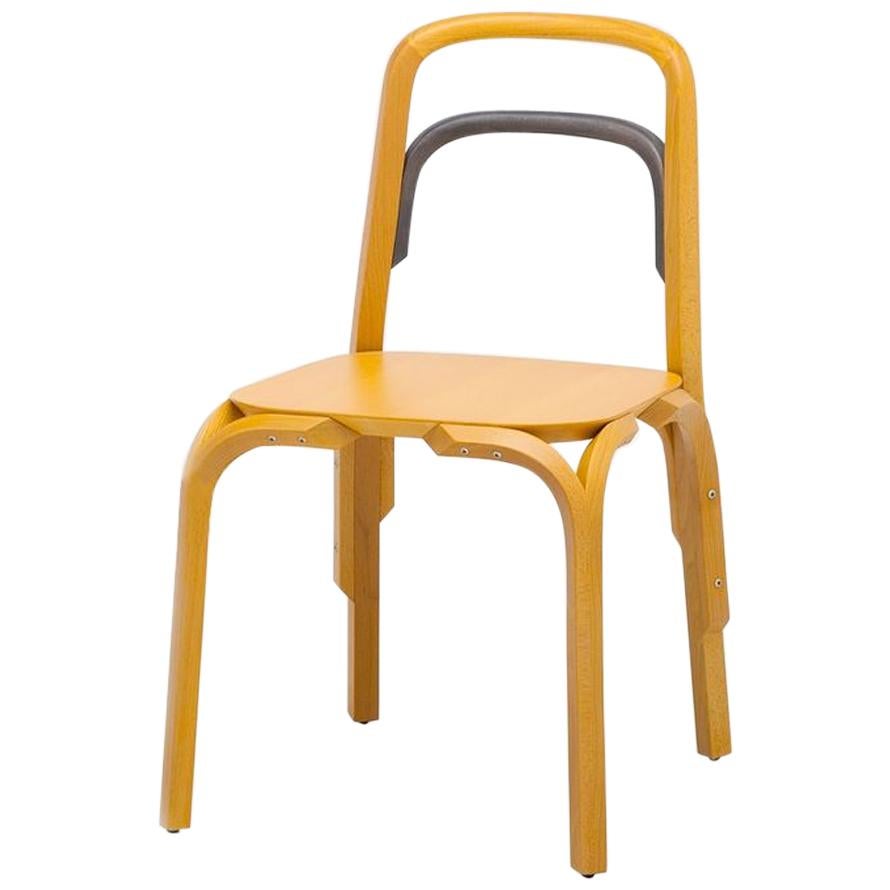 Established & Sons Sessel Chair in Yellow Beech with Gray Back by Martino Gamper