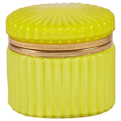 French 19th Century Yellow Glass Box