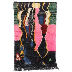 Contemporary Abstract Moroccan Rug with Post-Modern Memphis Style
