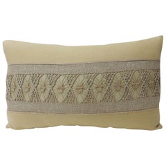Yellow Woven Linen Swedish Decorative Bolster Pillow