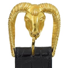 David Webb "Ram" Belt Buckle in 18k yellow gold.
