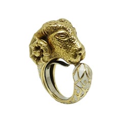 David Webb Rams Head Ring, circa 1970