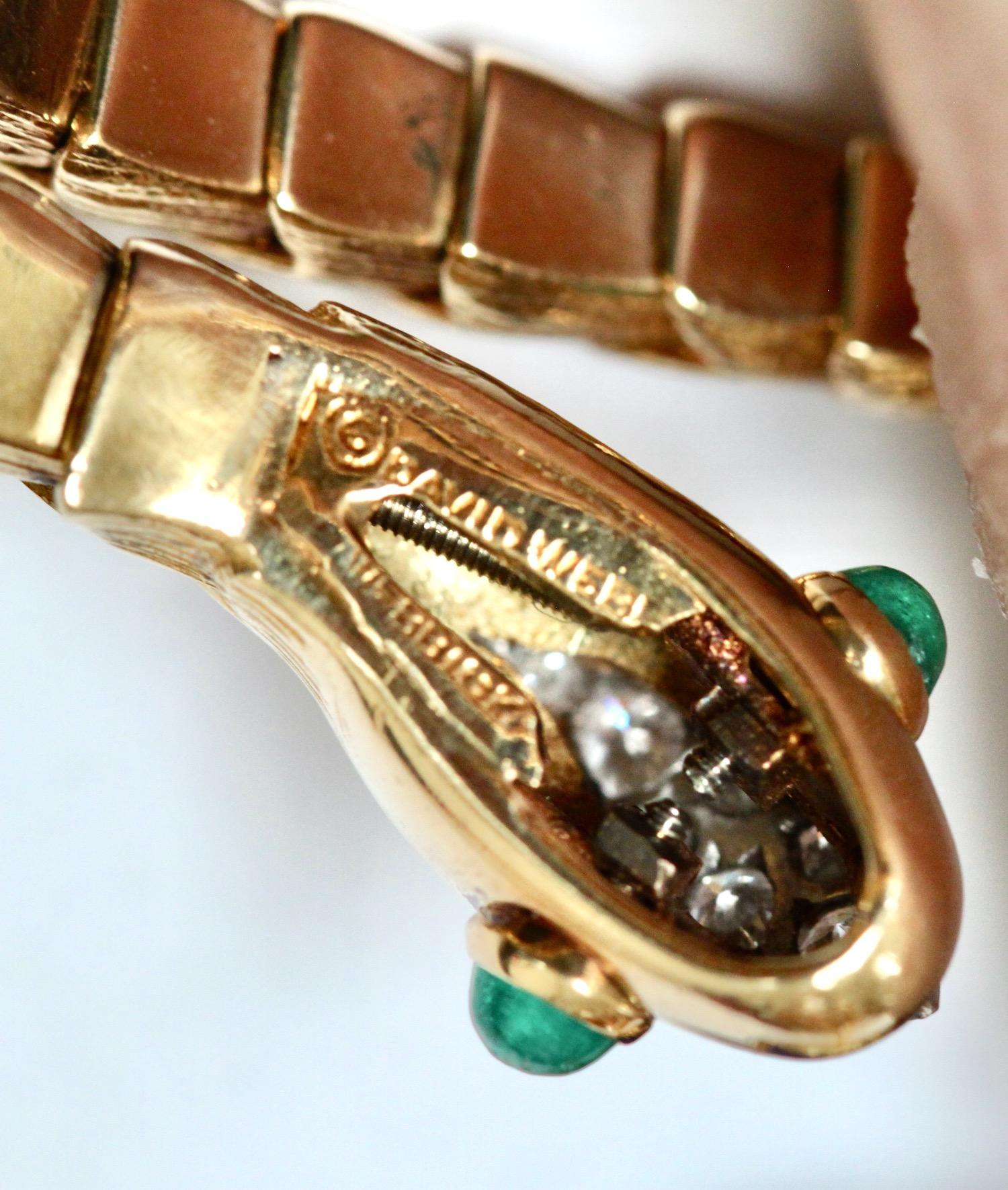 David Webb Rare Snake Bracelet 18K 4