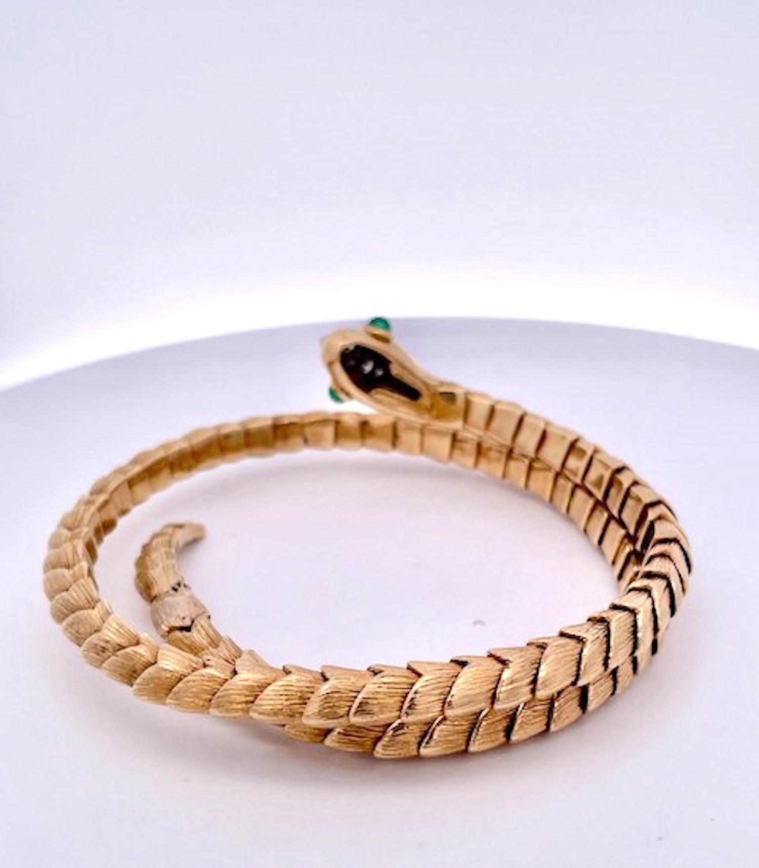 Modern David Webb Rare Snake Bracelet 18K