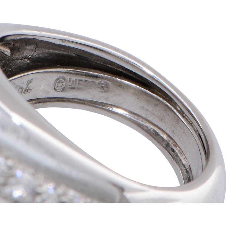David Webb Rock Crystal and Diamond 18 Karat White Gold Ring For Sale ...