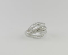 David Webb Anello con cristallo di rocca e diamanti in oro bianco 18 carati