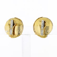 David Webb Rock Crystal and Diamond Clip-On Earrings