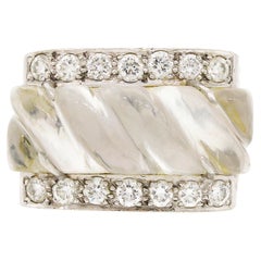 David Webb Rock Crystal and Diamond Ring