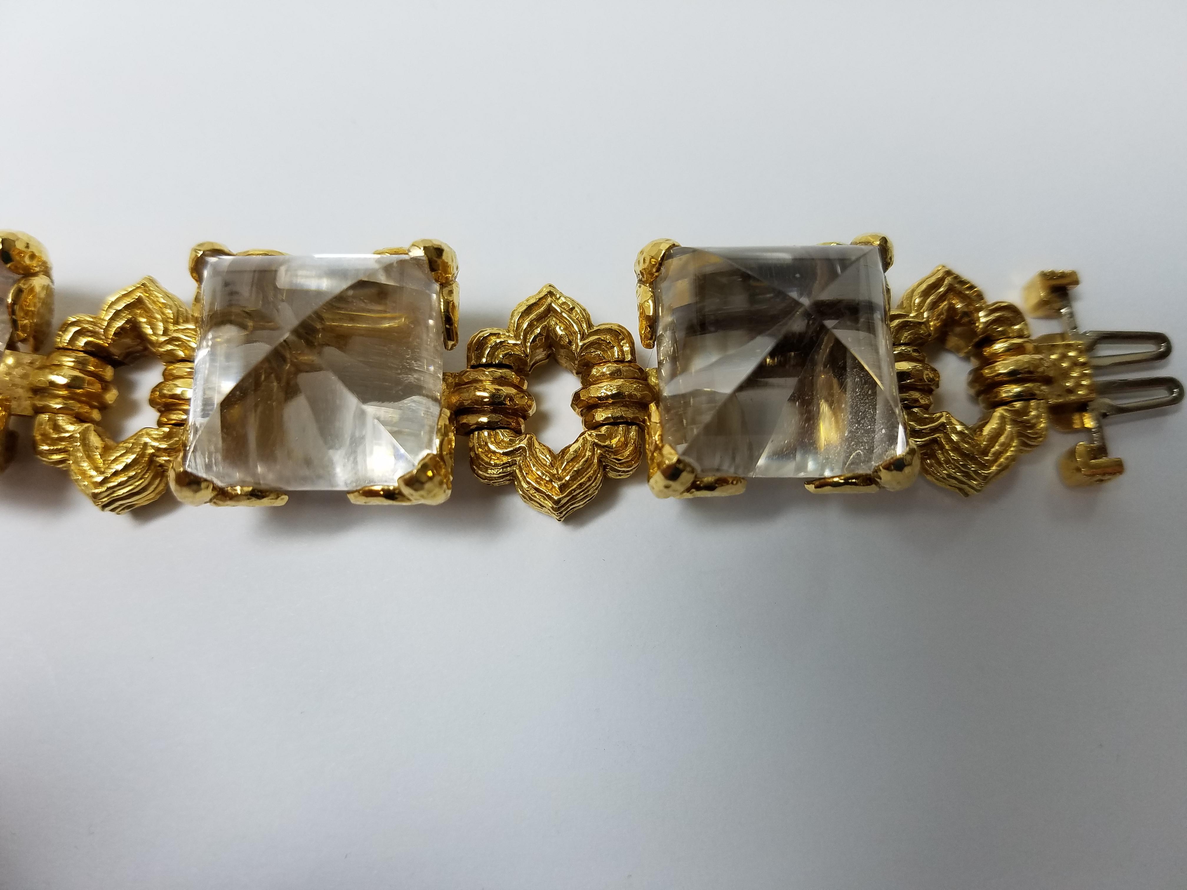 David Webb Rock Crystal and Gold Bracelet In Good Condition In New York, NY