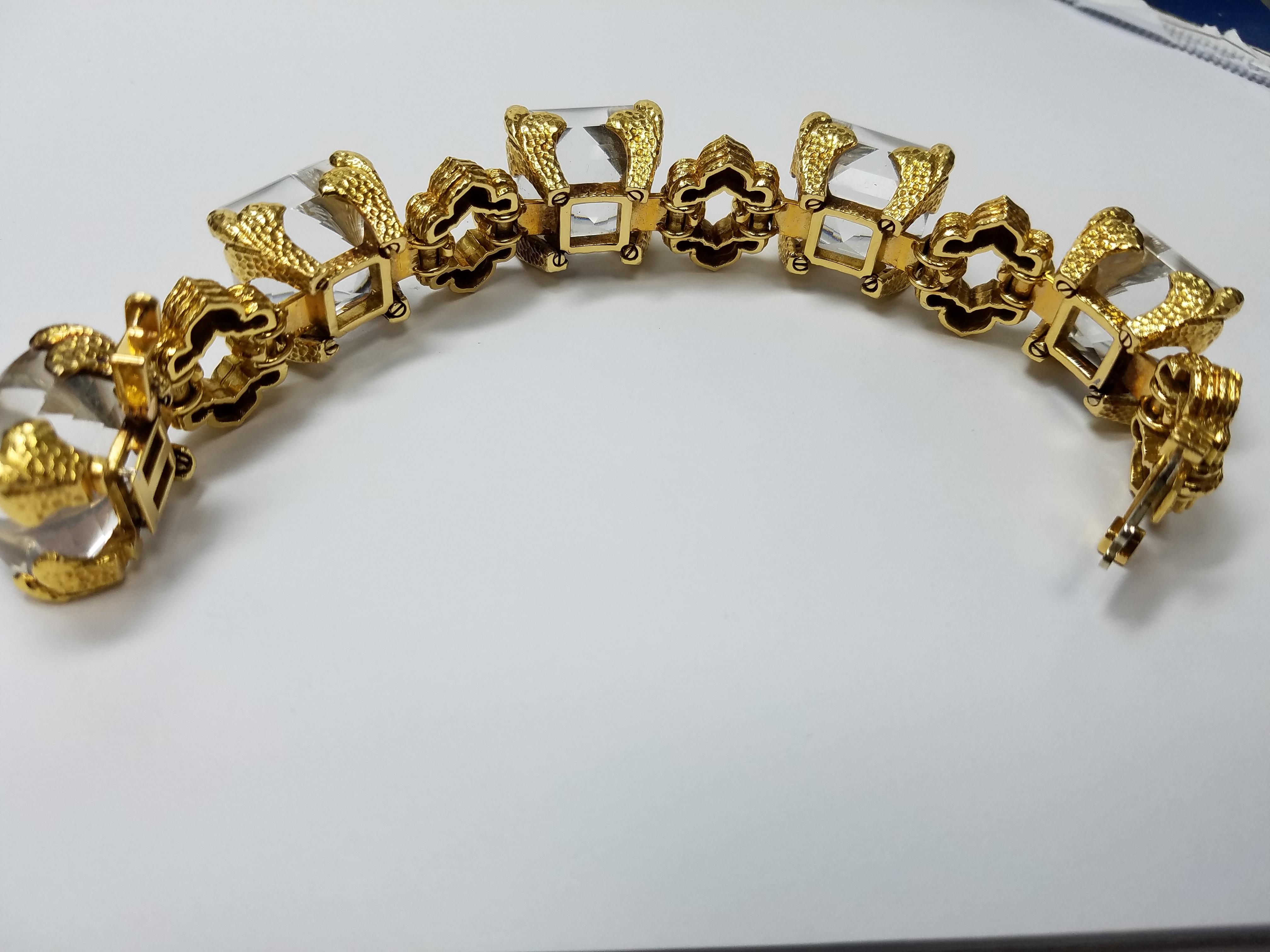 Women's David Webb Rock Crystal and Gold Bracelet