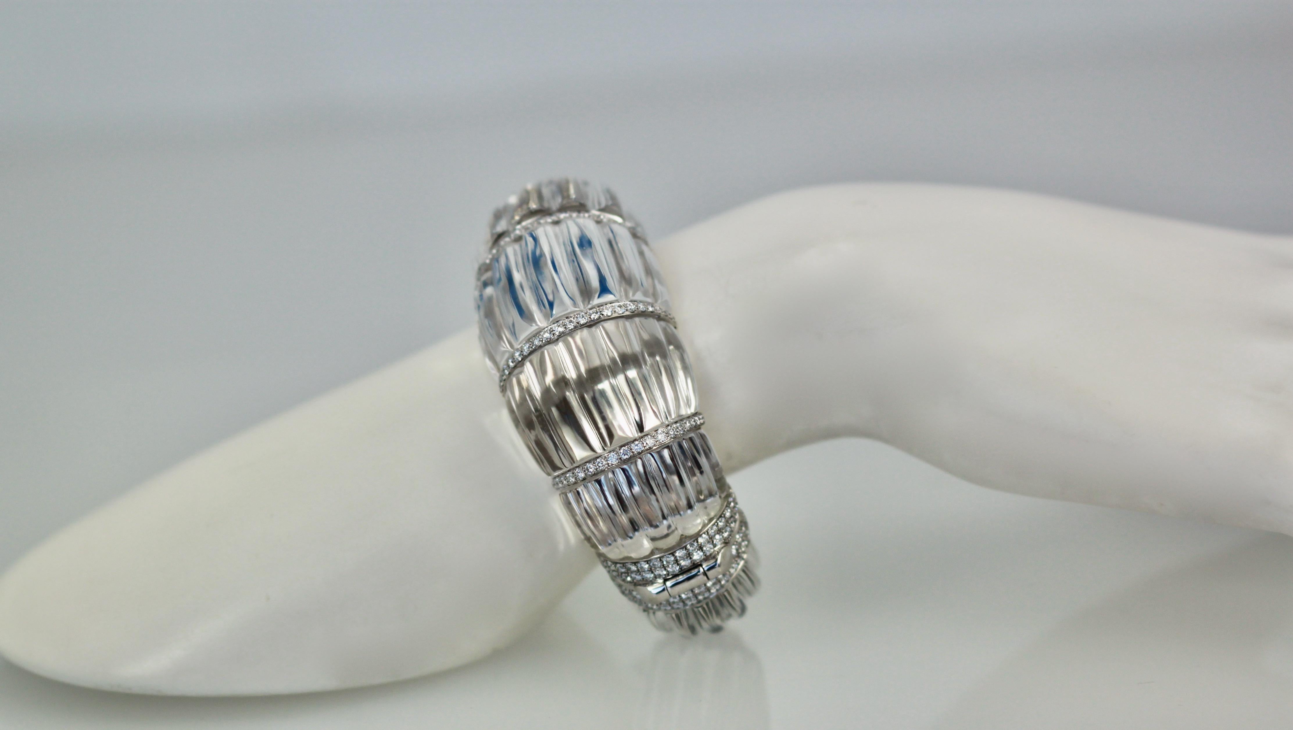 David Webb Rock Crystal Bracelet with Diamonds 3