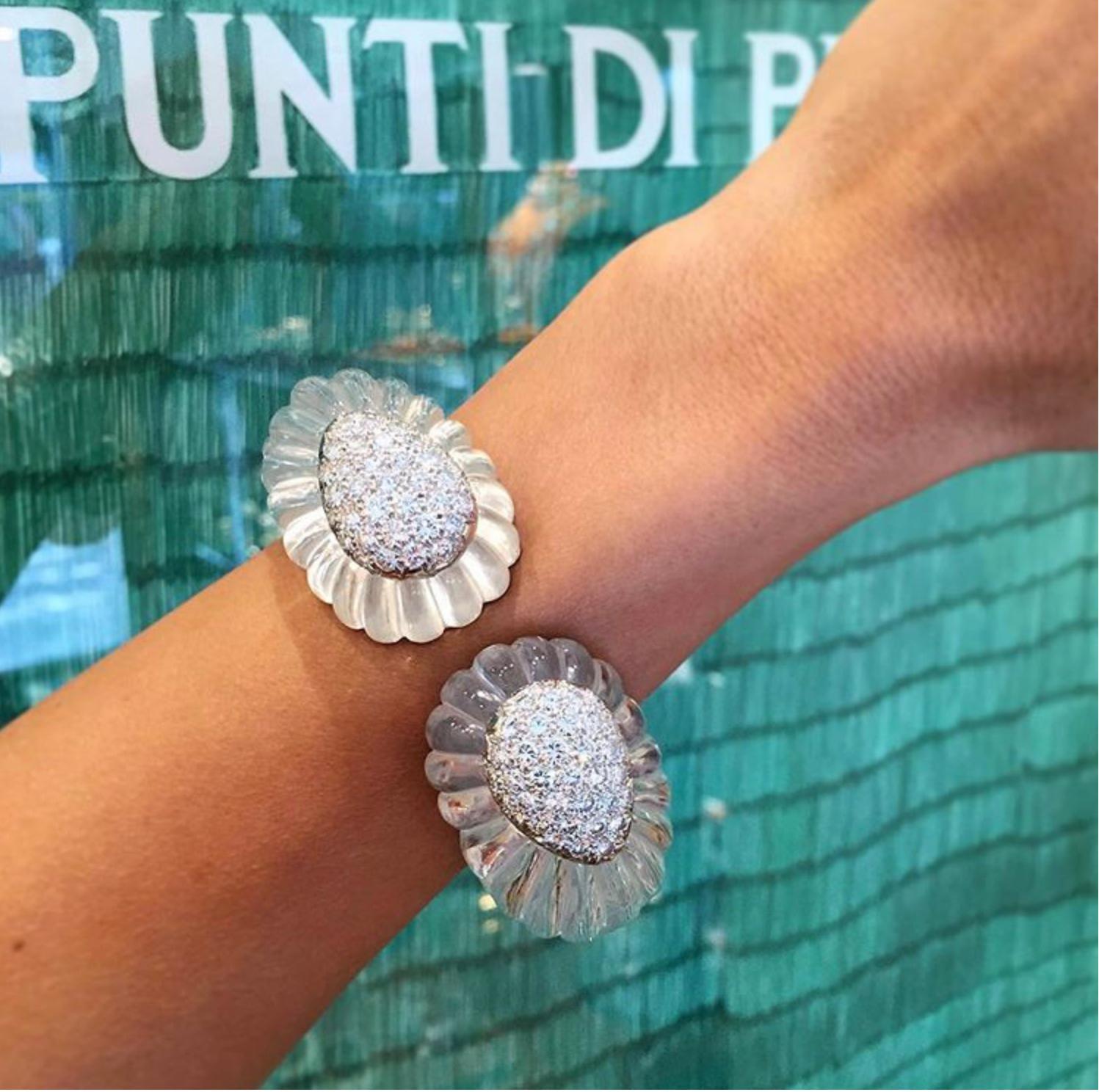 Armband aus Bergkristall und Diamanten von David Webb im Zustand „Hervorragend“ im Angebot in New York, NY