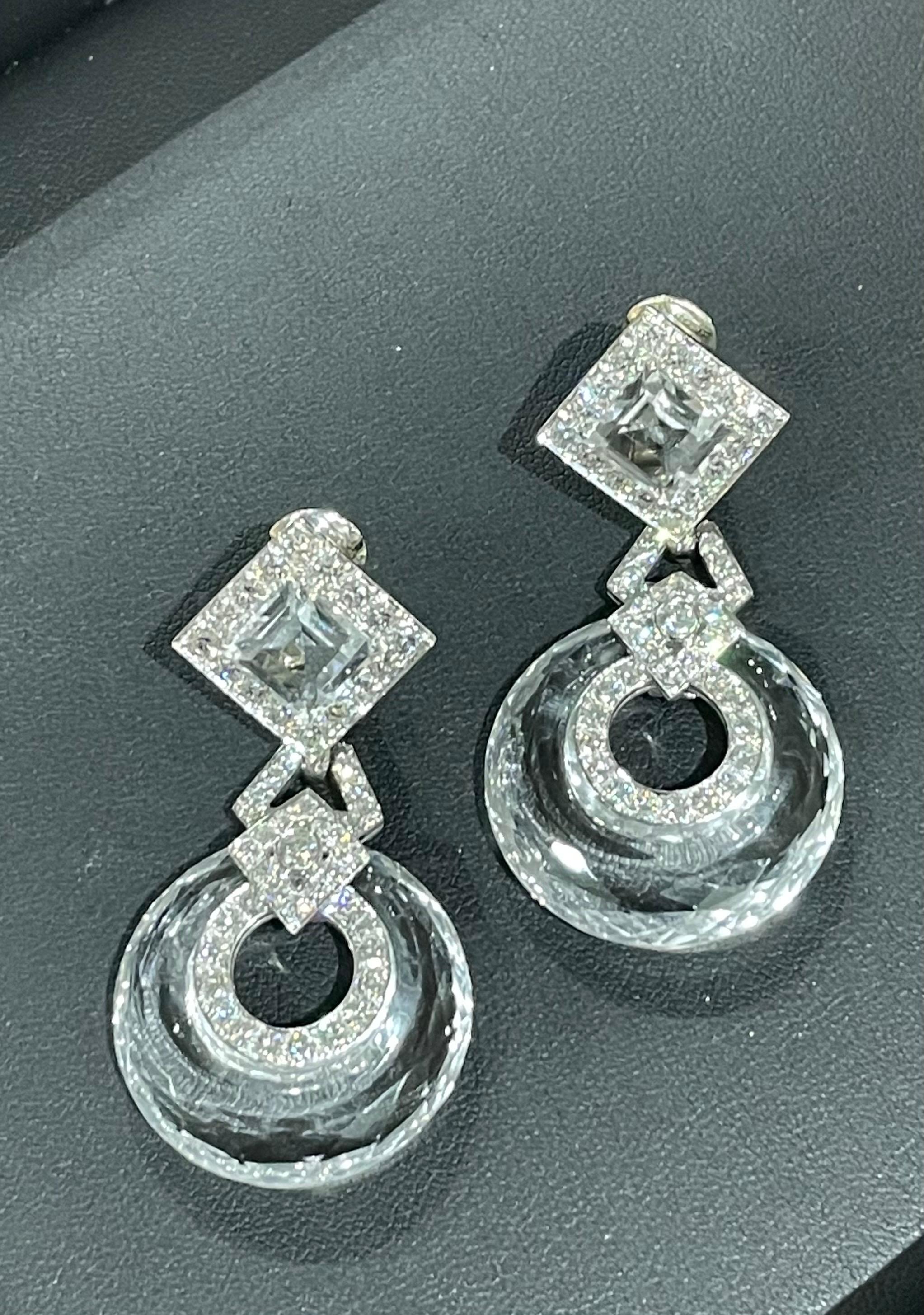 Boucles d'oreilles en cristal de roche David Webb Excellent état - En vente à Saint Louis, MO