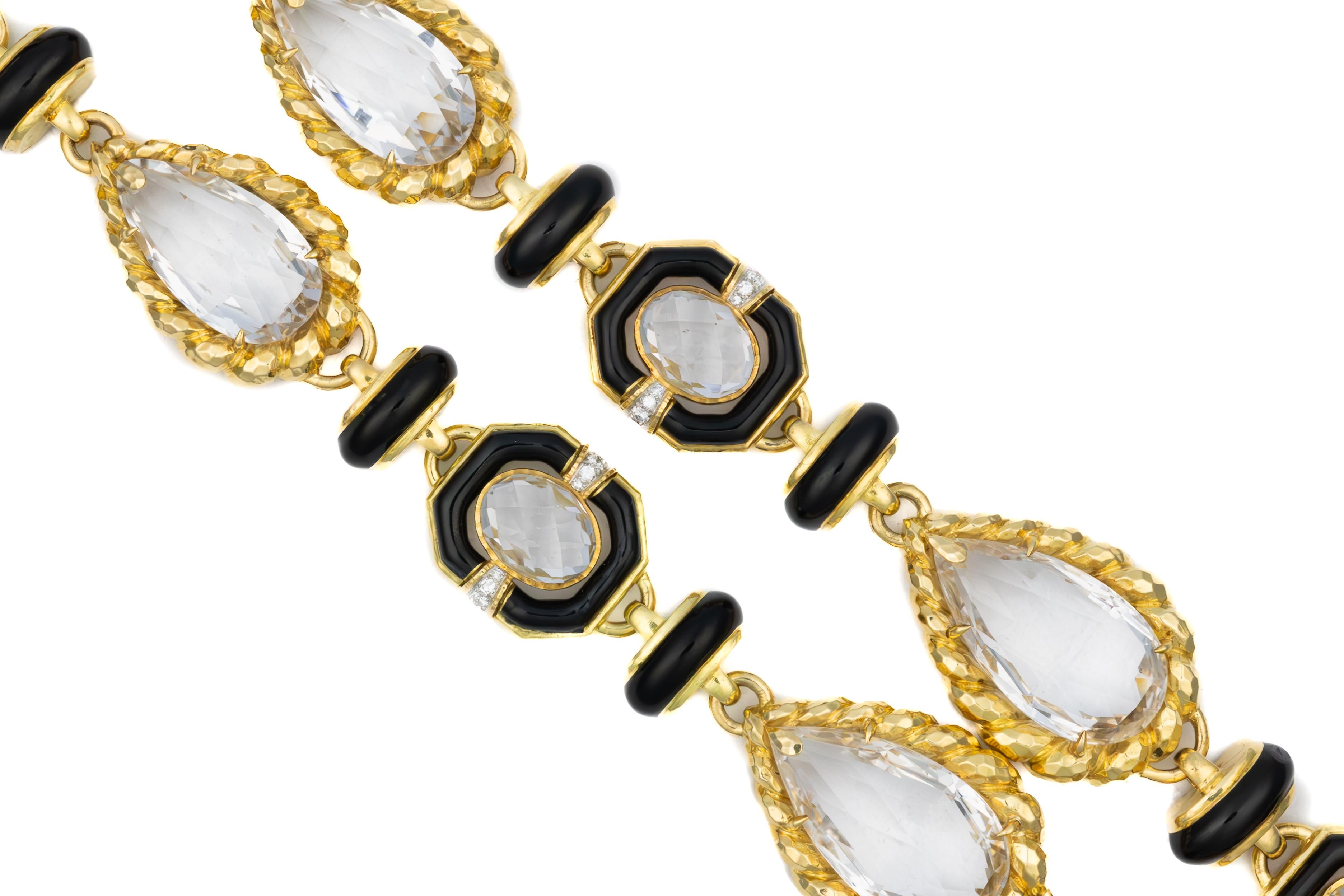 Brilliant Cut David Webb Rock Crystal Necklace For Sale
