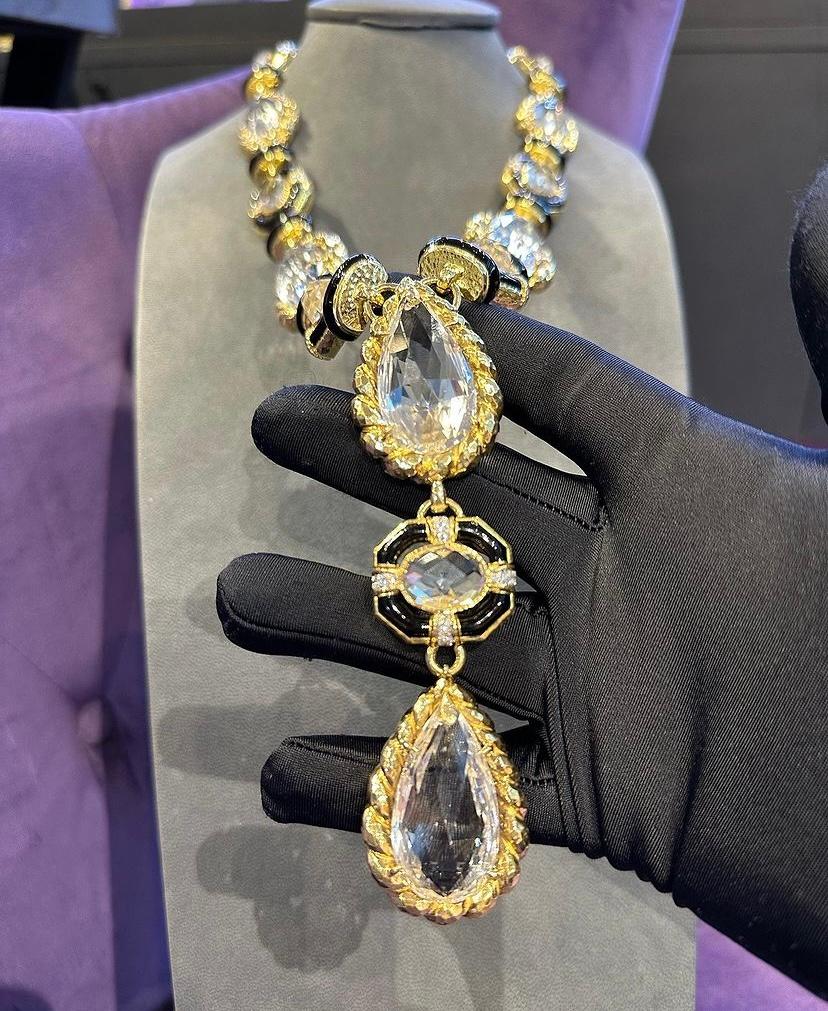 Women's David Webb Rock Crystal Necklace  For Sale