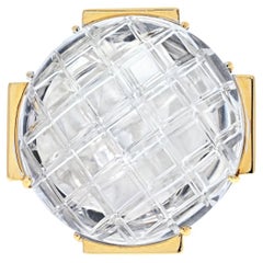 David Webb Rock Crystal Platinum & 18K Yellow Gold Rock Crystal Diamond Ring