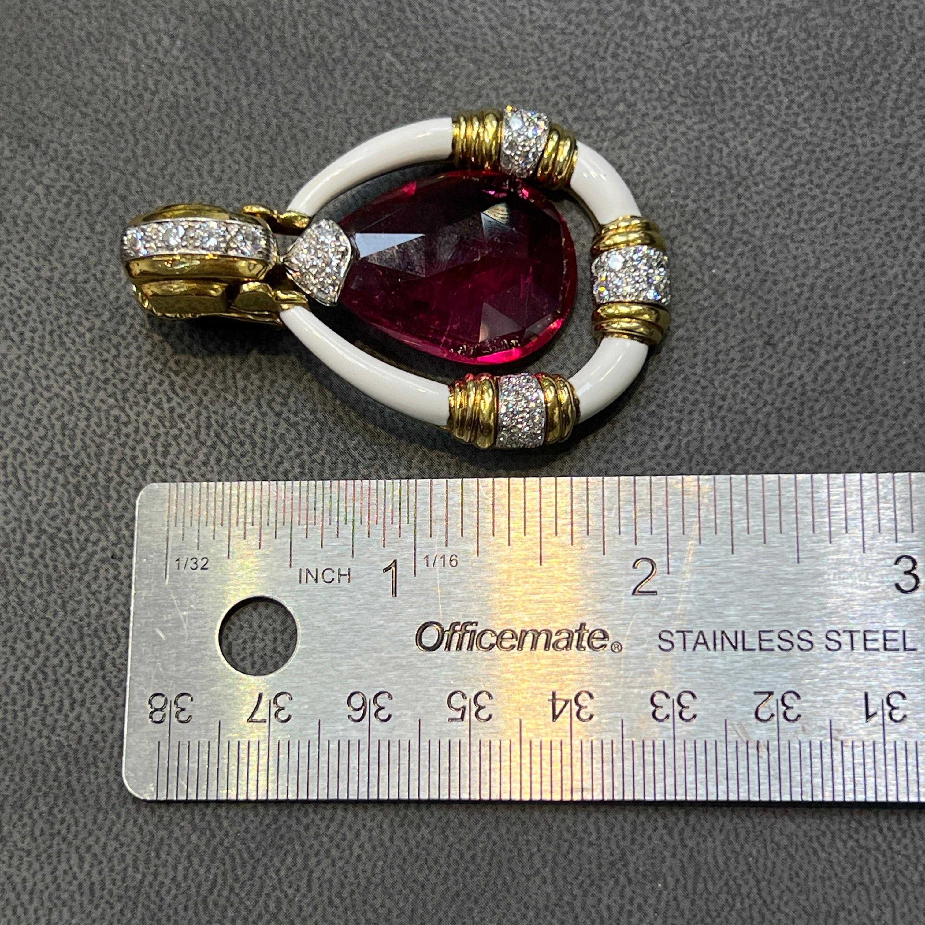 Orecchini con diamanti e smalti di David Webb in vendita 2