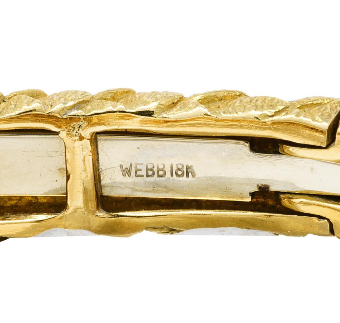 Women's or Men's David Webb Ruby 18 Karat Yellow Gold Panther Head Kingdom Cuff Bracelet