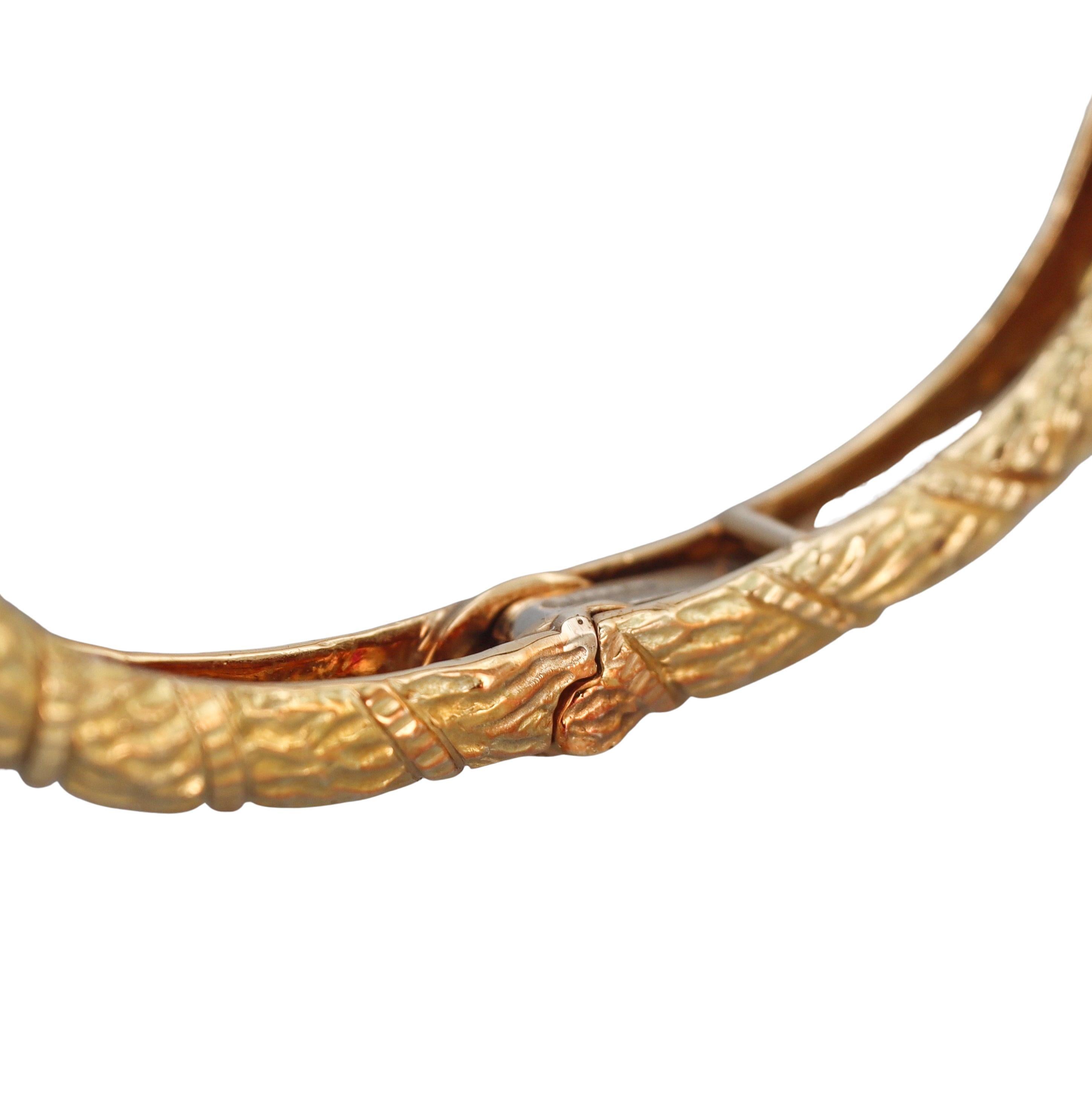 Women's or Men's David Webb Ruby 18k Gold Antelope Bracelet For Sale