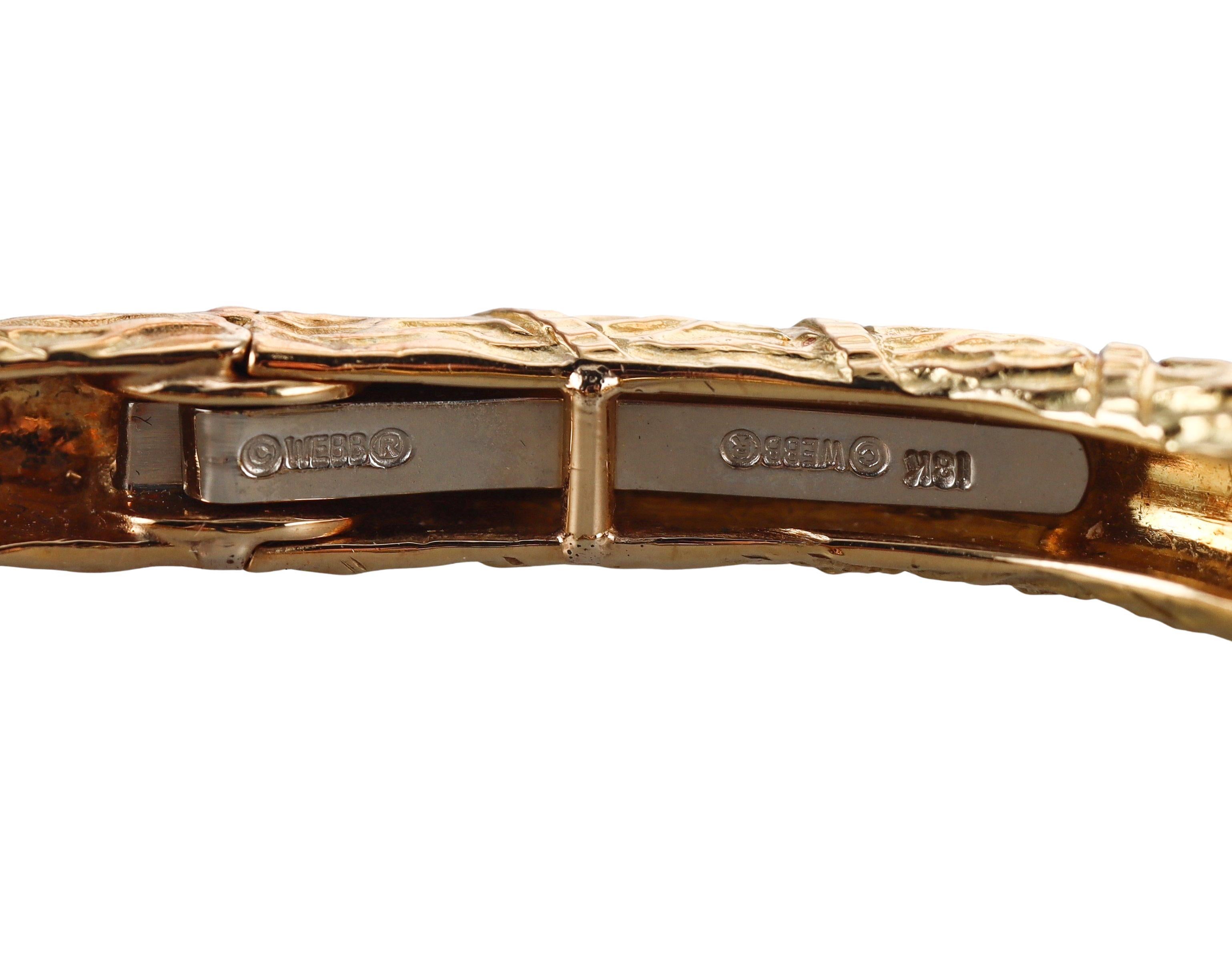 David Webb Ruby 18k Gold Antelope Bracelet For Sale 1