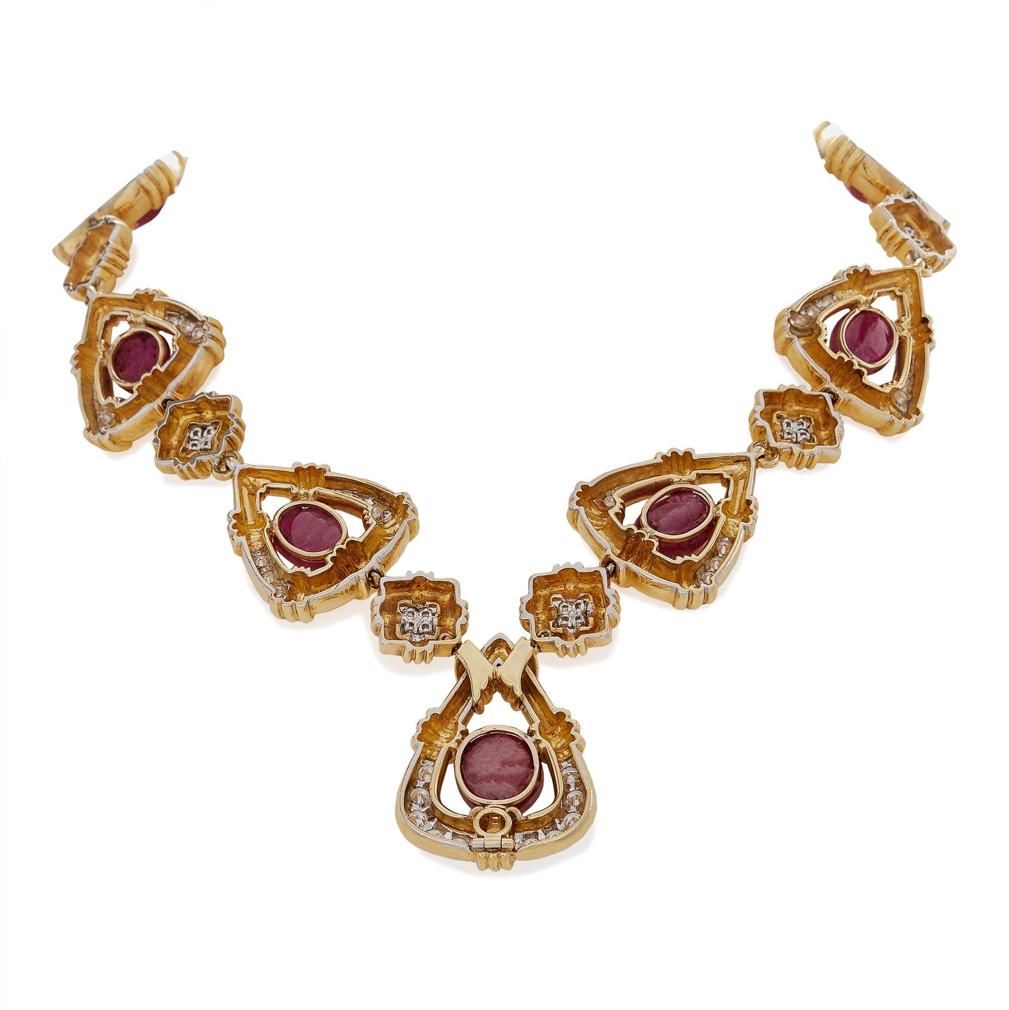 David Webb Ruby and Diamond Convertible Lariat Necklace / Bracelet 4