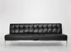 Mid Century Modern Vintage Black Leather Daybed Sofa Johannes Spalt 1961 Vienna