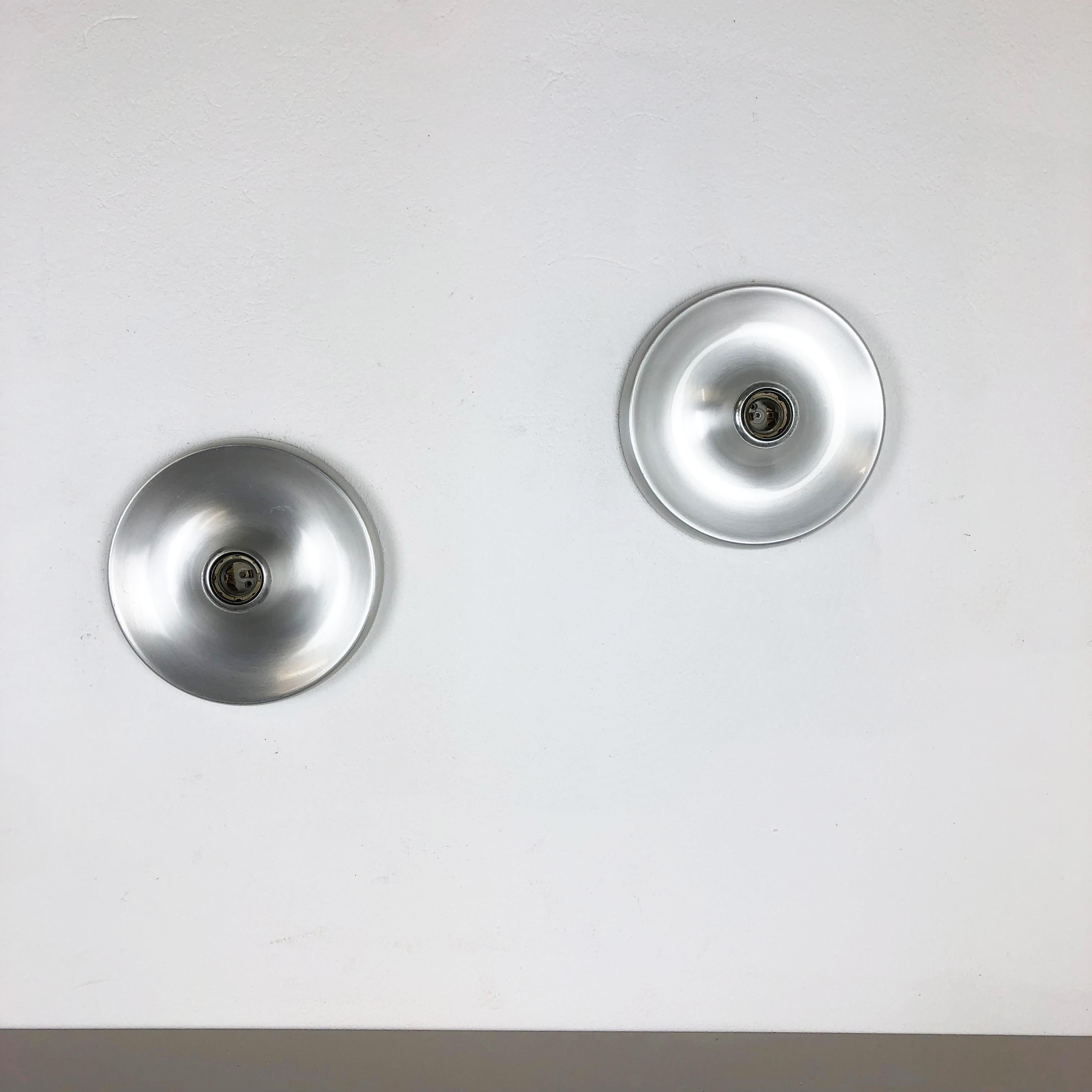 Mid-Century Modern Set of Two Modernist 1960s Space Age Disc Wall Light by Honsel Lights, Germany