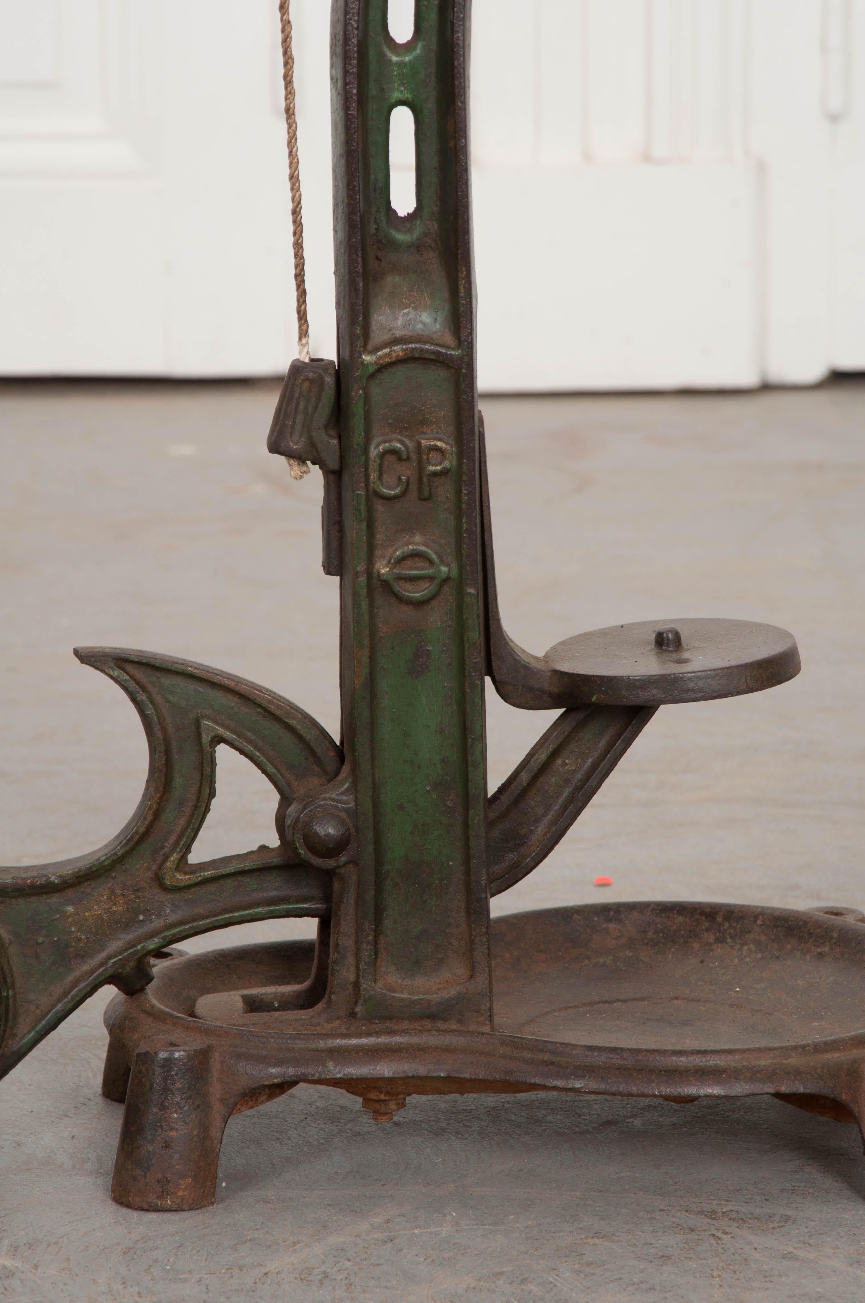 French 19th Century Painted Iron Wine Corker In Good Condition In Baton Rouge, LA