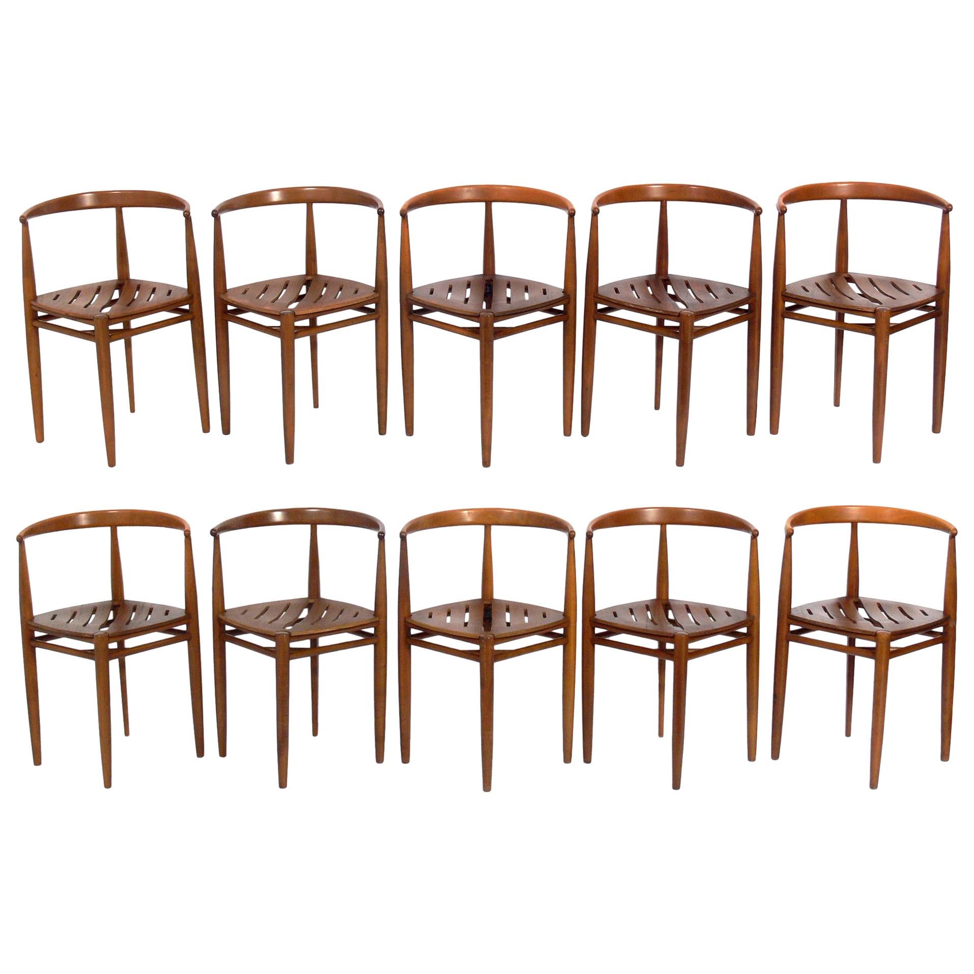 Set of Ten Danish Modern Dining Chairs