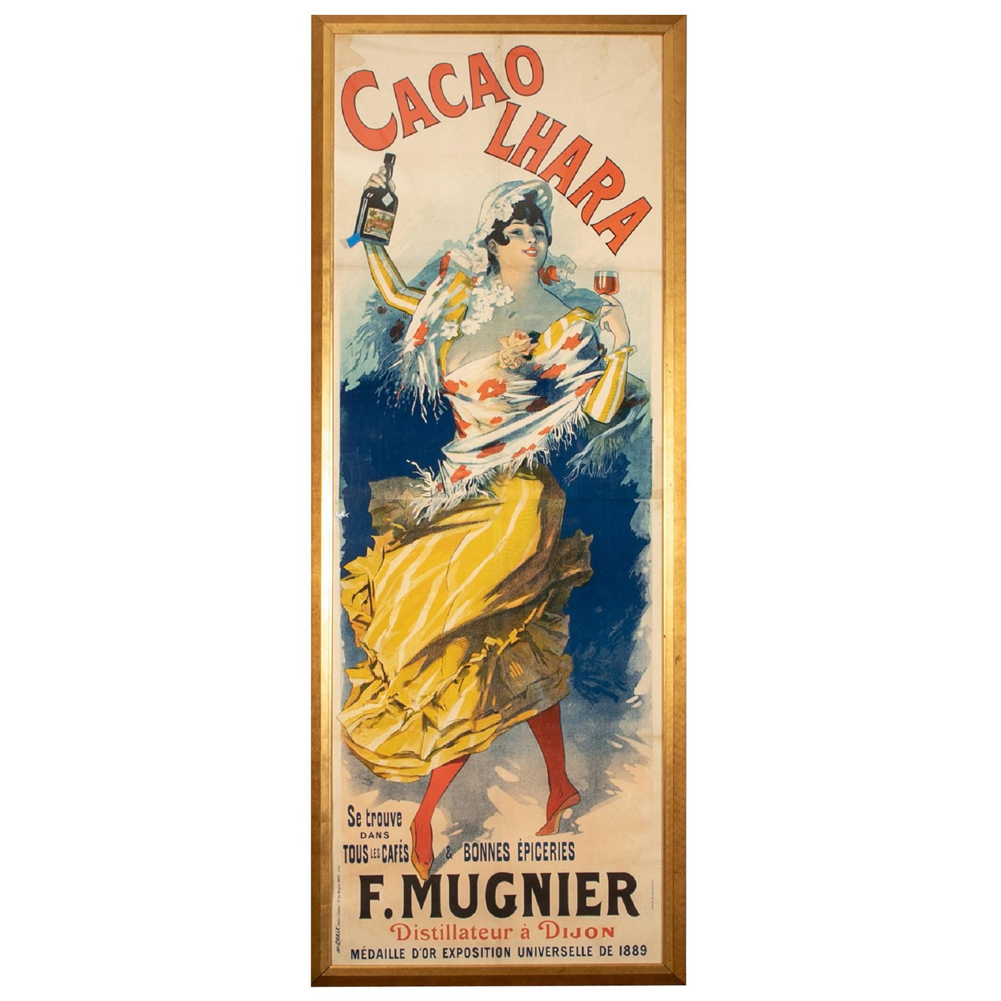 Jules Cheret Colored Lithograph, "Cacao Lhara", circa 1889