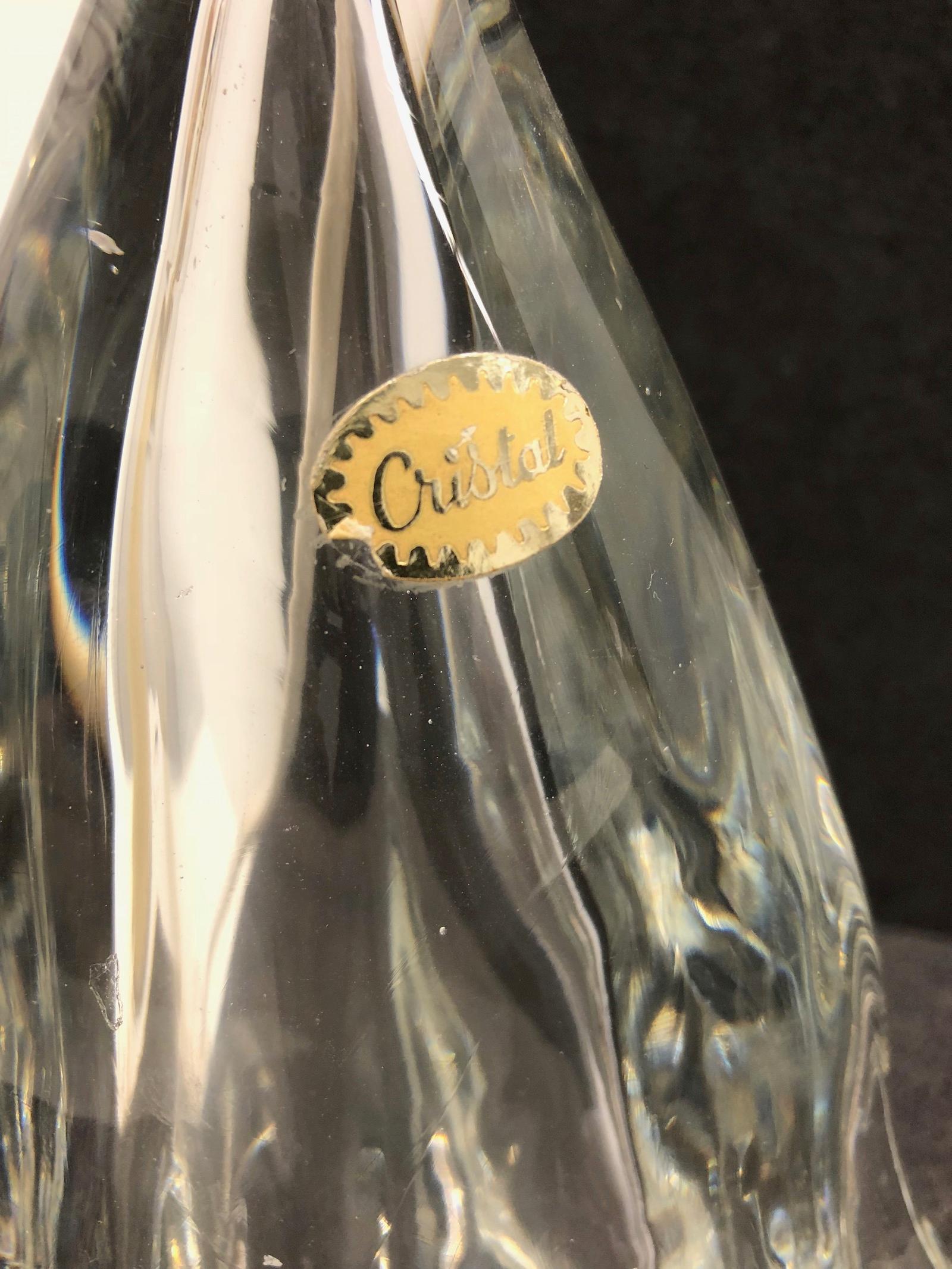 Icónica Lámpara de Sobremesa de Cristal Transparente de Mediados de Siglo con el Estilo de una Roca de Montaña en venta 3