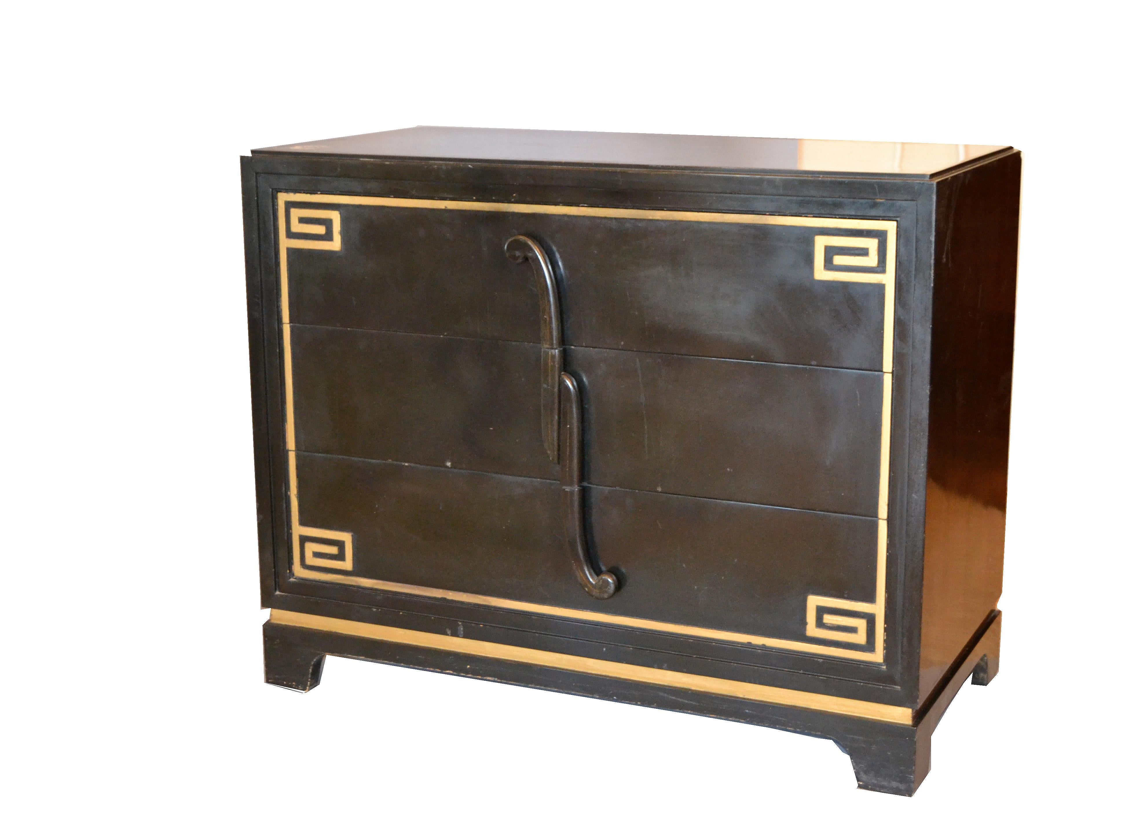 Pair, Art Deco Grosfeld House attributed Greek Key Dressers For Sale 3